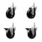 Service Caster 4 Inch Hard Rubber 12 MM Threaded Stem Caster Set 2 Brakes SCC SCC-TS20S414-HRS-M1215-2-PLB-2 - alternate 1